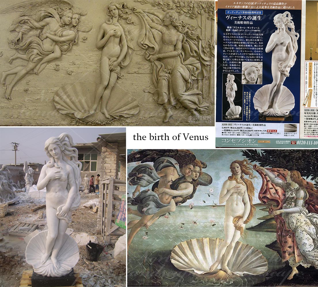 Marble statue of the birth of Venus