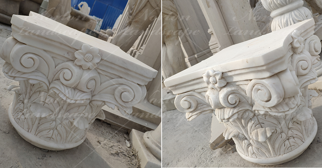 Natural stone column capital