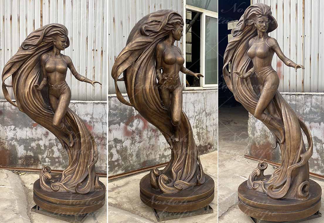 Bronze abstract woman statue