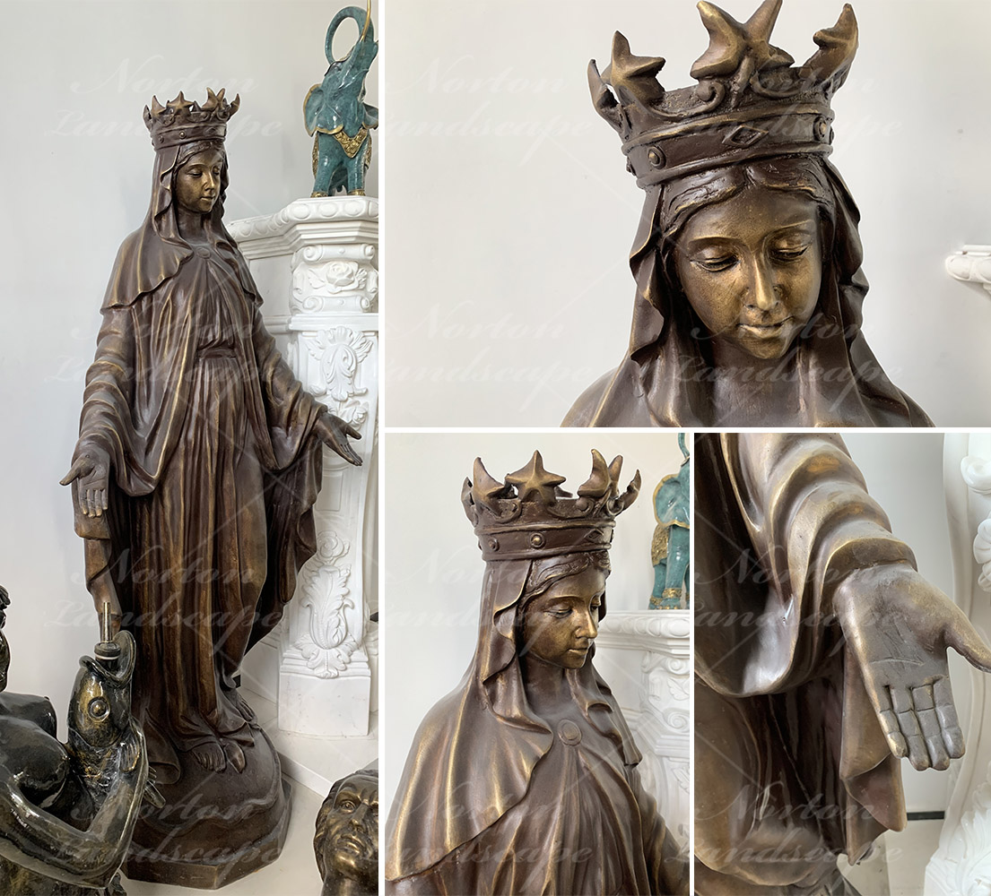 Bronze brass virgin mary statue