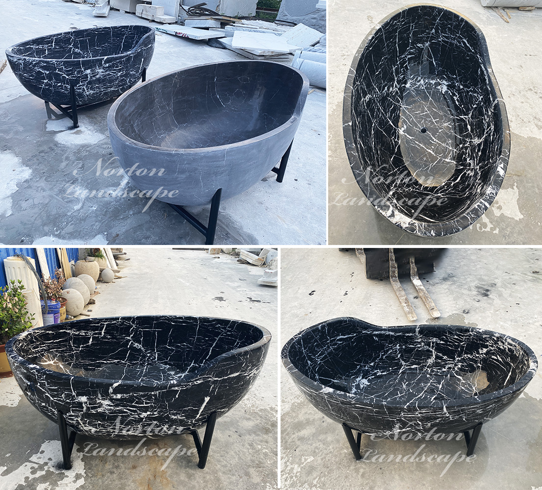 Wholesale marble stone black bathtub