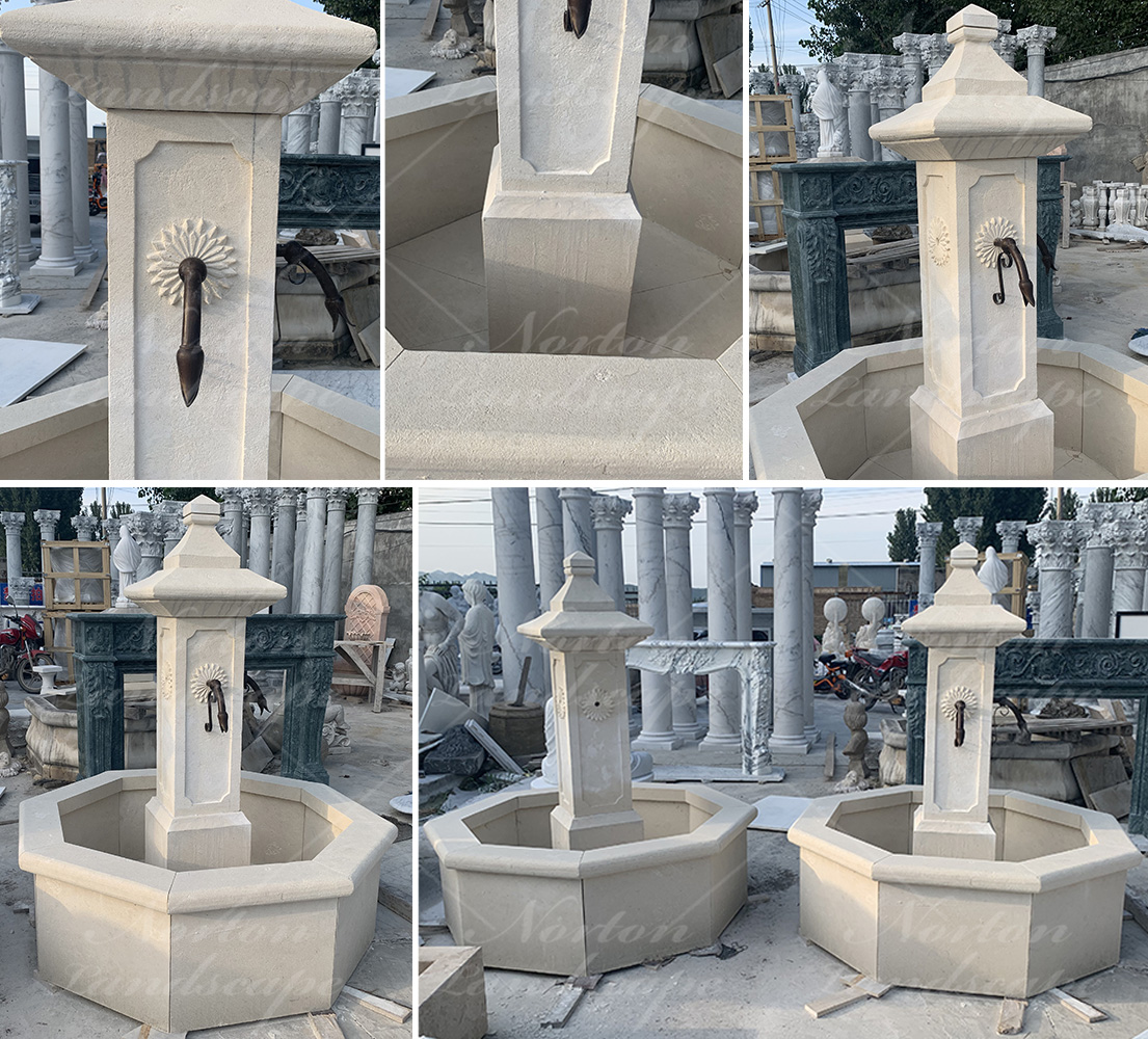 Antique French sandstone water fountain