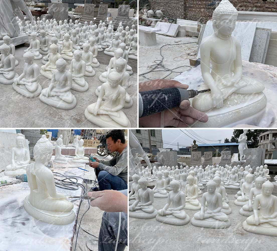 White marble small buddha statues