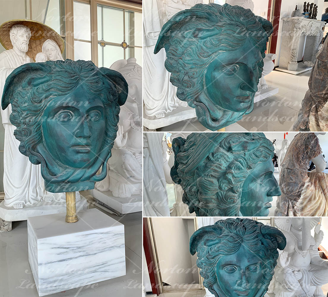 Bronze Medusa head statue