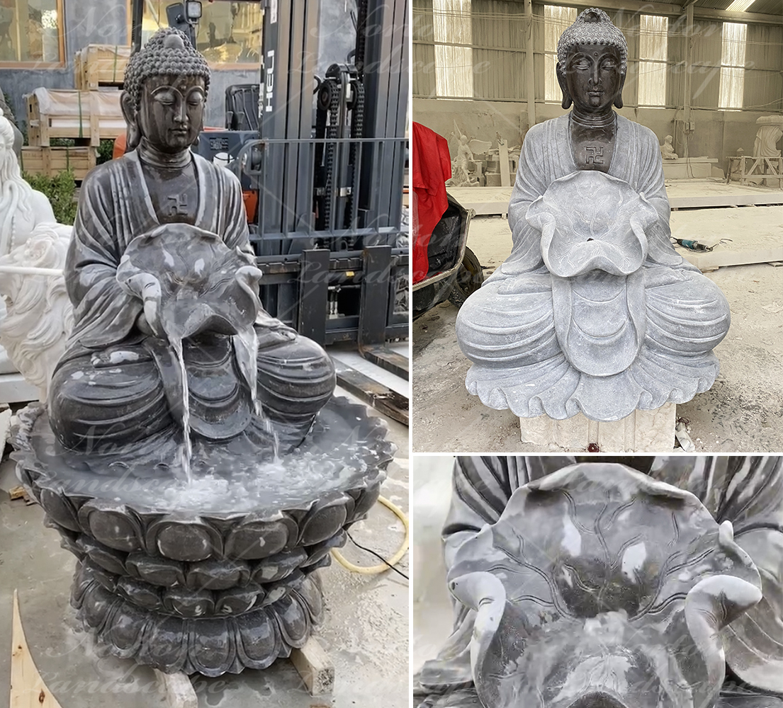 Marble buddha statue water fountain