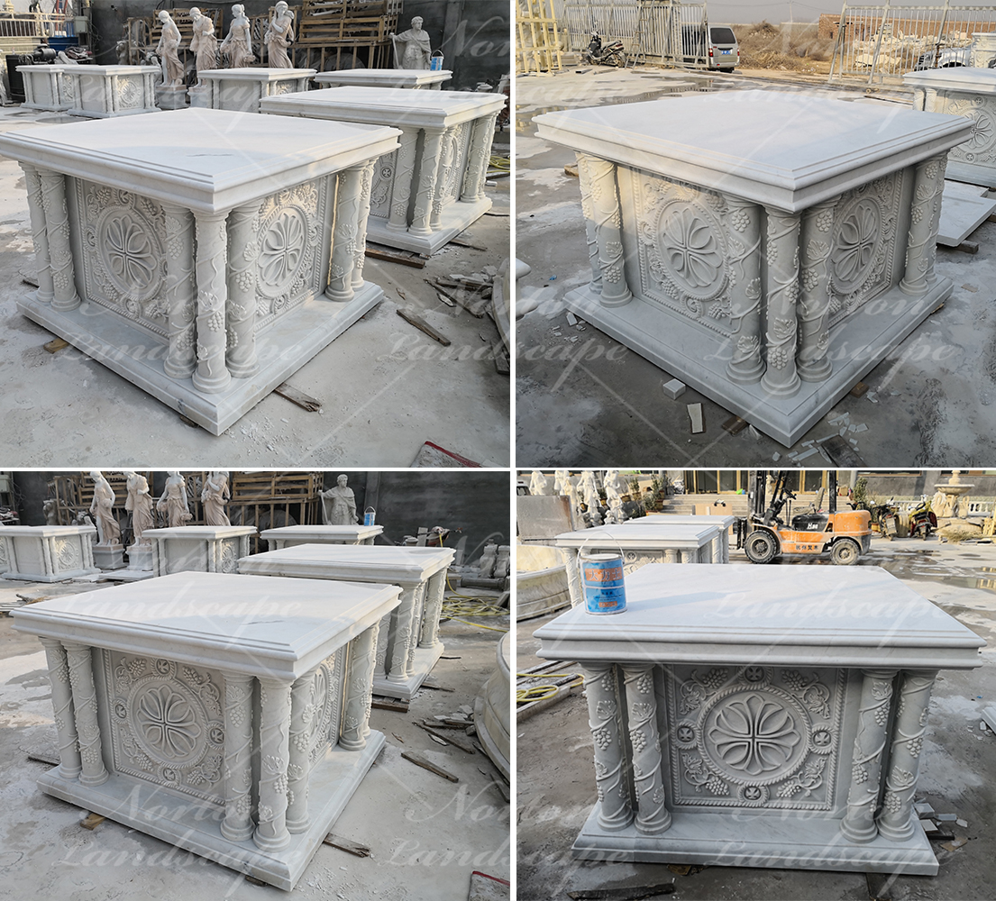 White marble altars