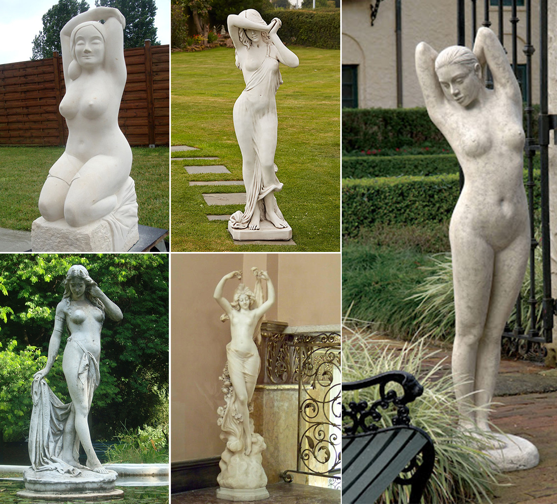 Marble nude woman statues