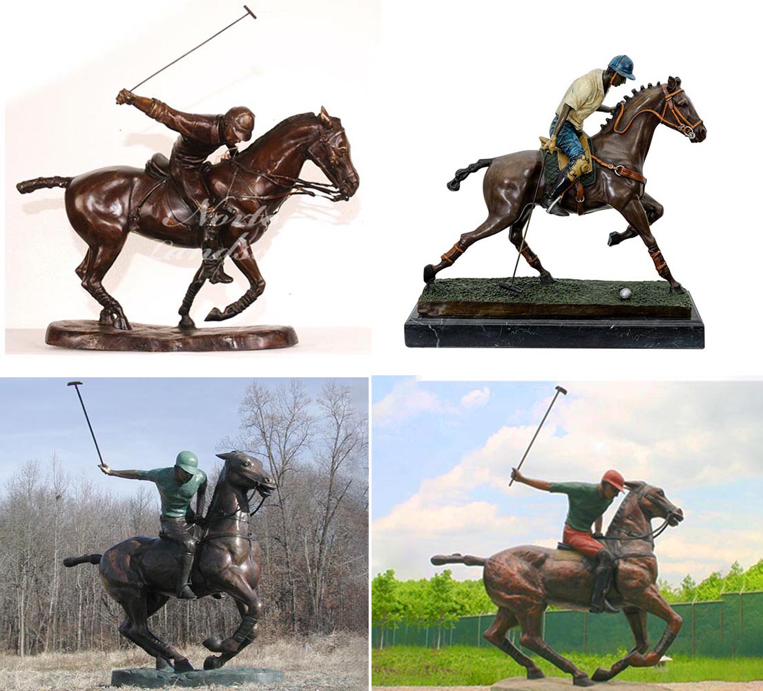 Bronze Polo Pferd Statue