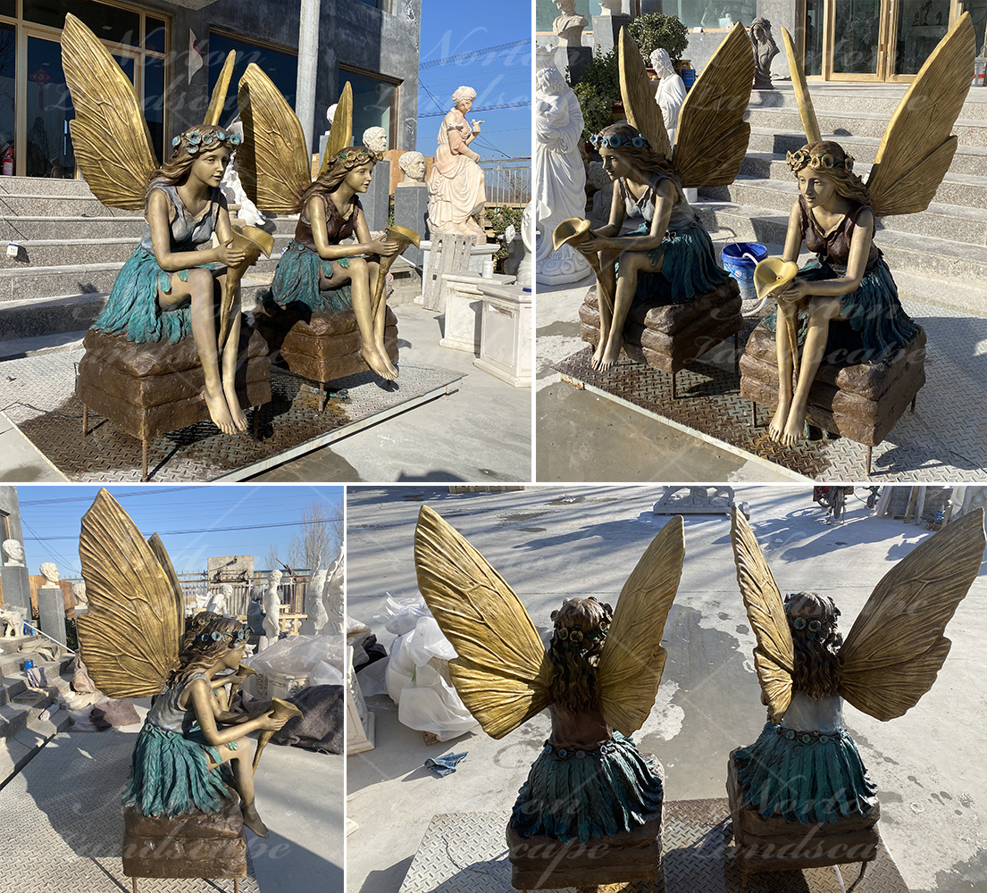 Bronze fairy statues