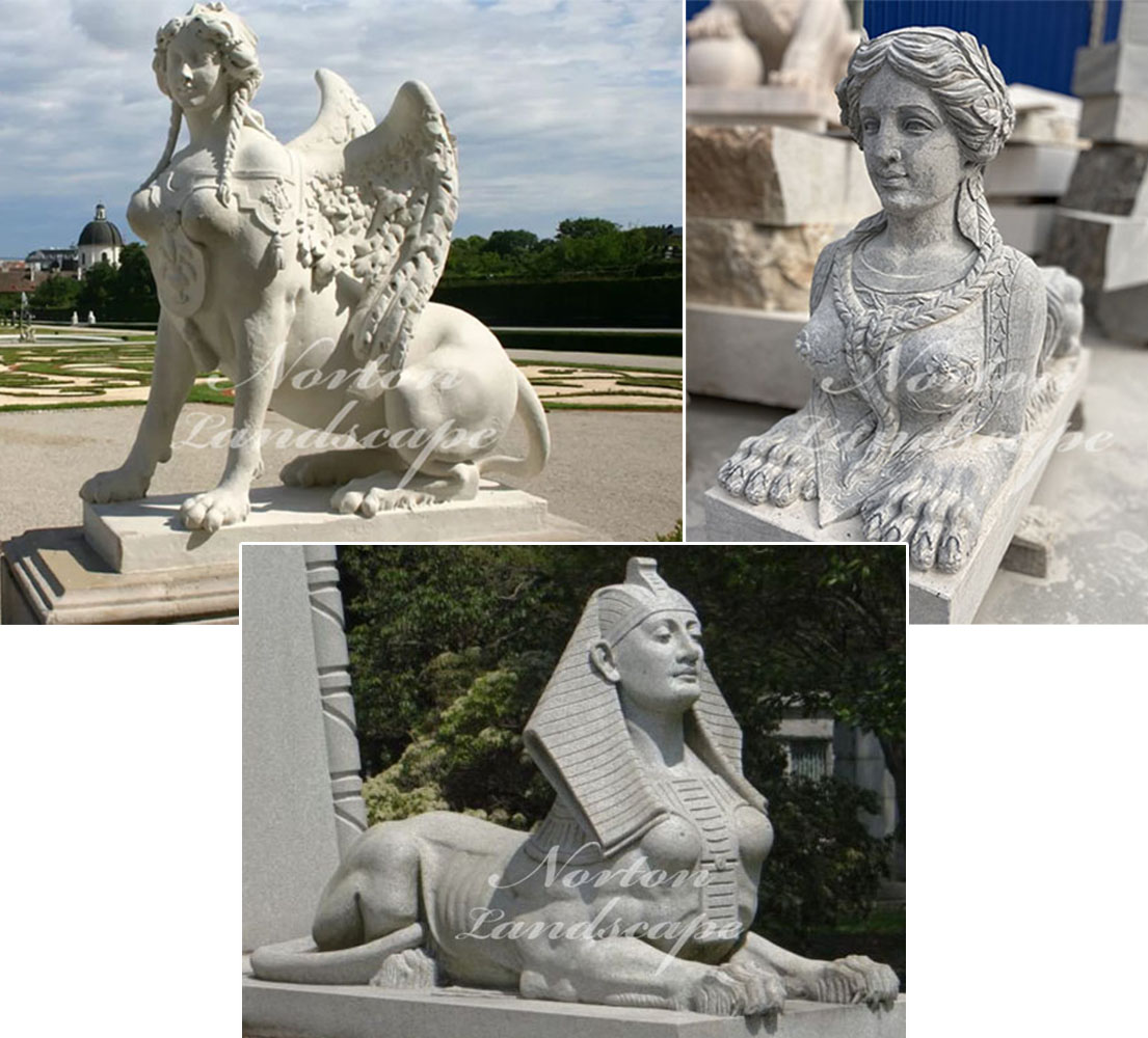 Marble sphinx statue