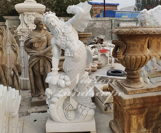 Garden decor marble poseidon statue