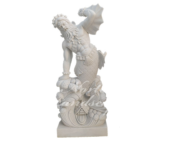 Garden decor marble poseidon statue