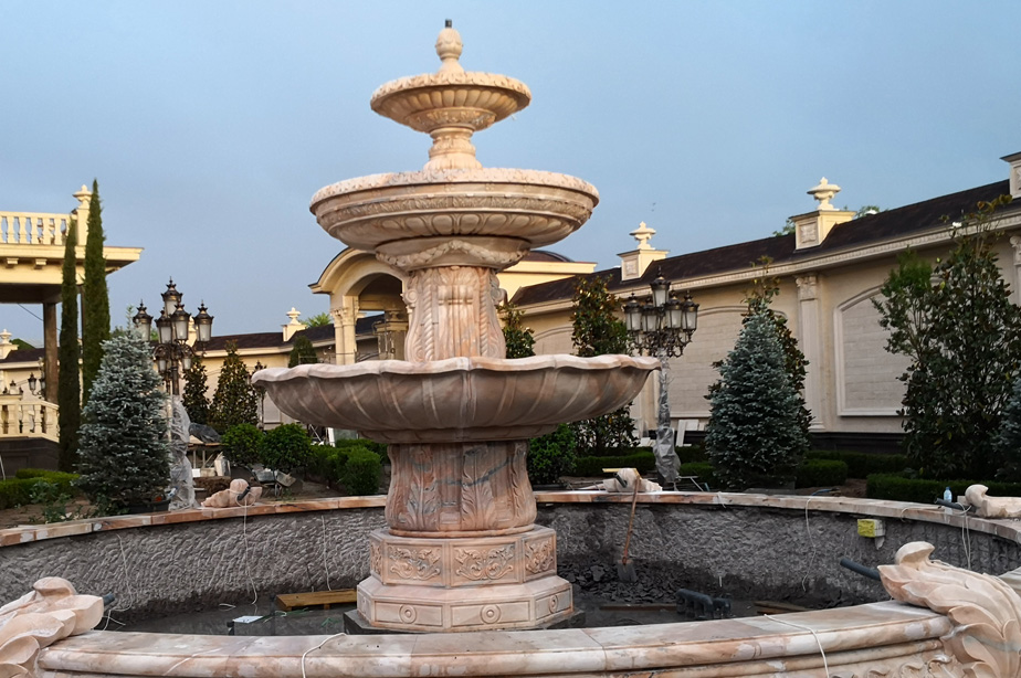 The Three-Story Fountain In The Garden Of The Presidential Palace