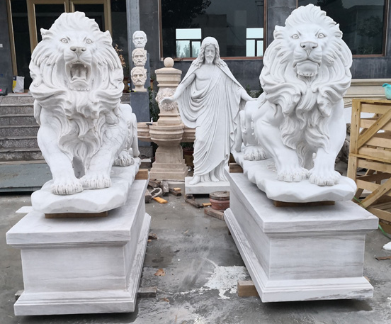 Marble Lion Sculpture