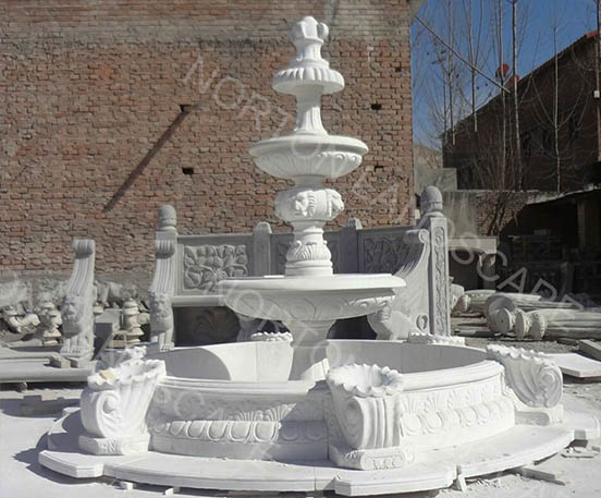 white marble fountain