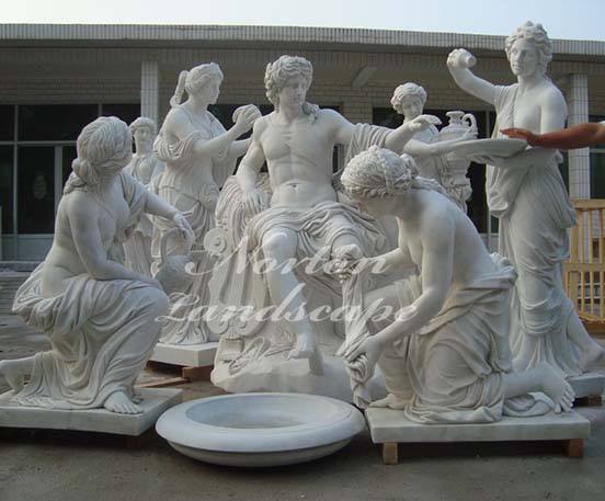 Marble Apollo bathing statue