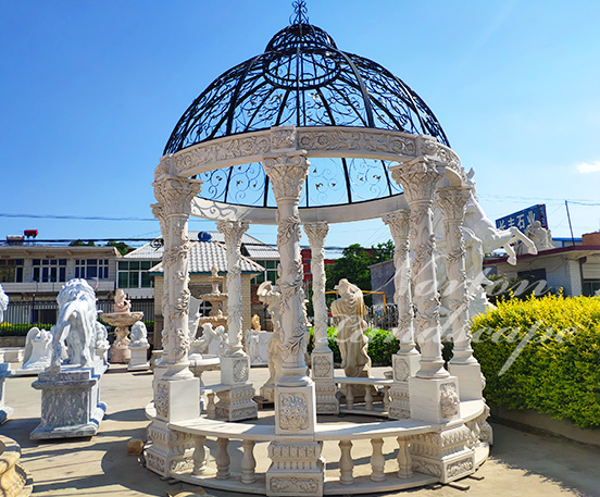 Carved pattern marble gazebo