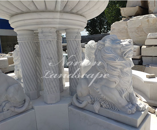 large lion statues fountain