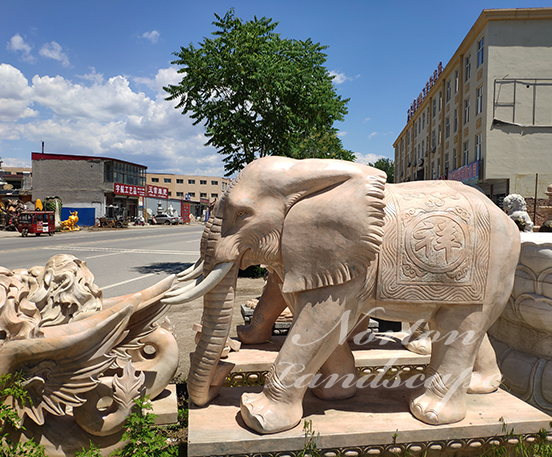 Marble elephant sculpture