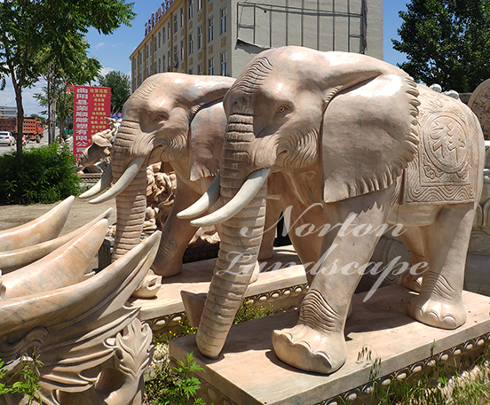 Marble elephant sculpture