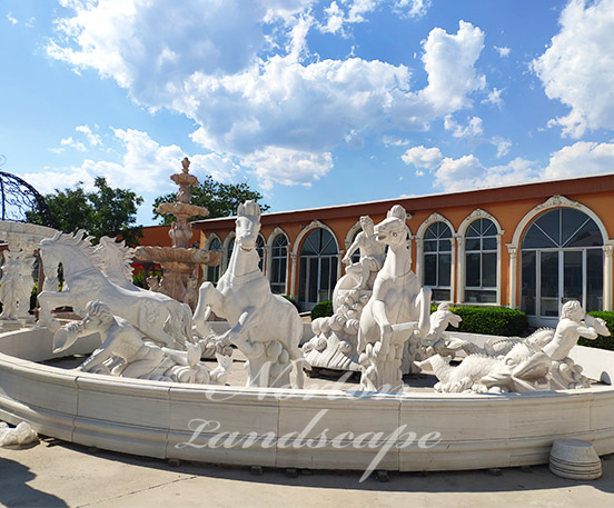 Large European style fountain with statues