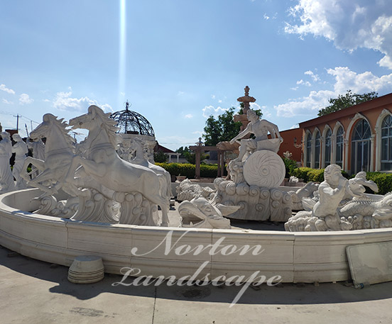 Large European style fountain with statues