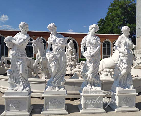 Marble four seasons goddess statues