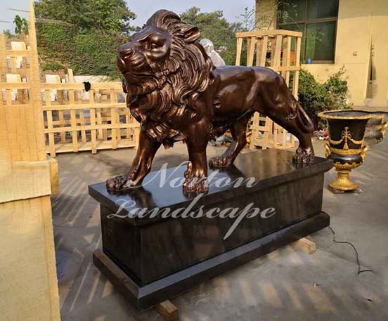 Bronze lion sculpture