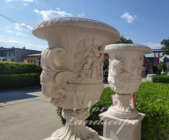 white marble flowerpot