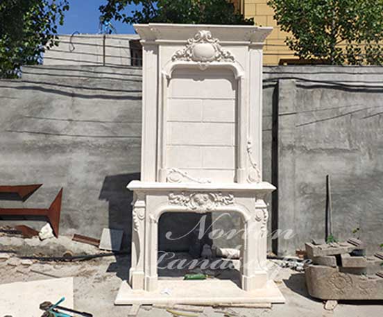 Marble double fireplace