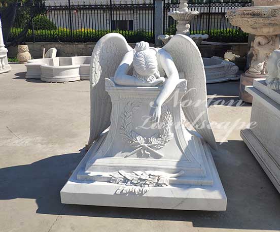 Weeping angel tombstone sculpture