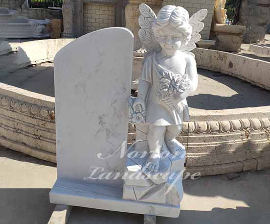 Stone girl statue tombstone