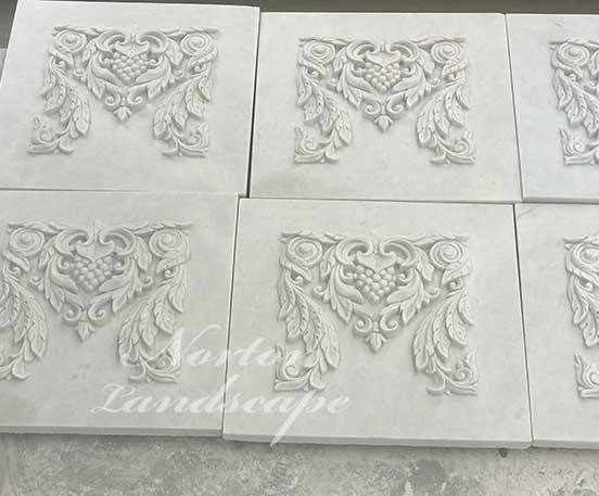 Marble carved pattern relief