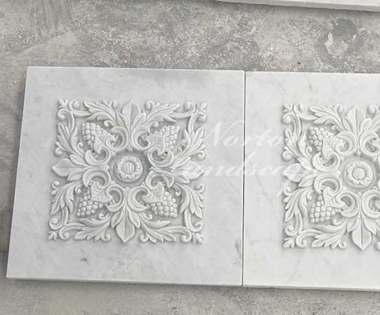 Marble carved pattern relief
