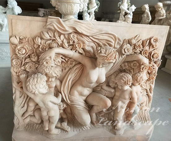 marble woman statue relief