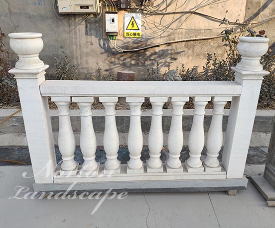 White marble handrail