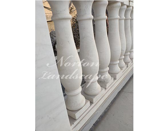 White marble handrail