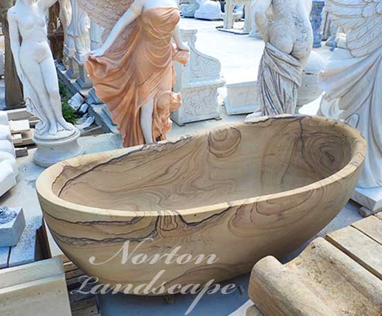 Wood grain sandstone bathtub