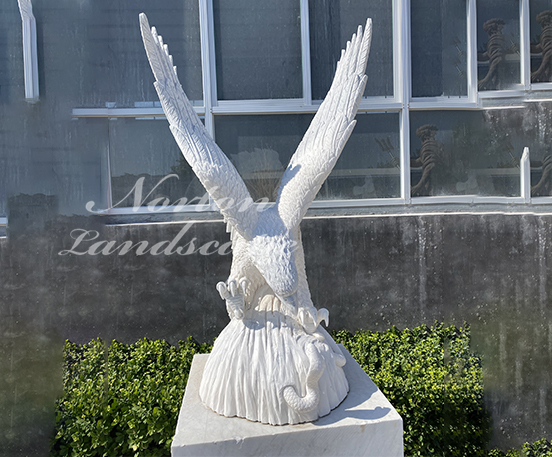 Marble eagle sculpture