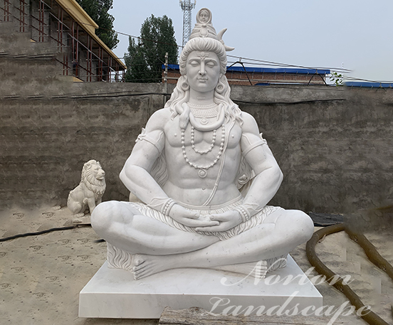 white stone Shiva statue