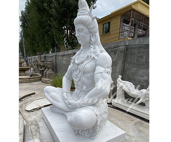 white stone Shiva statue