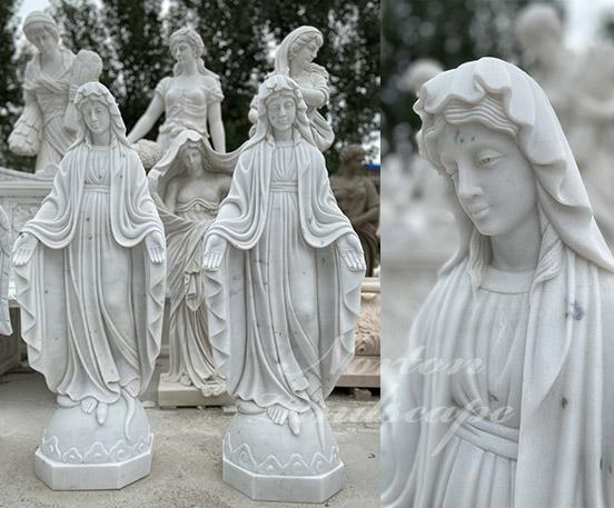 marble virgin mary sculpture