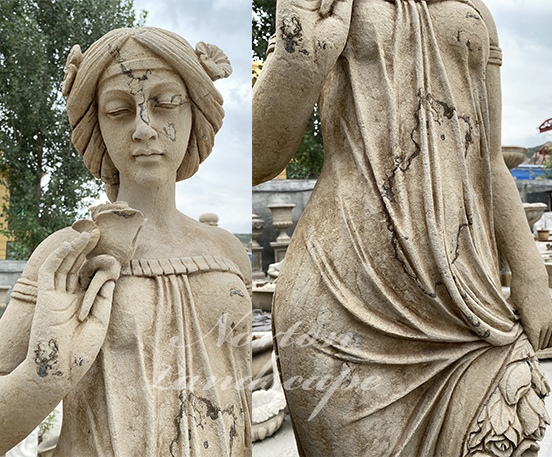 Antique marble woman statue