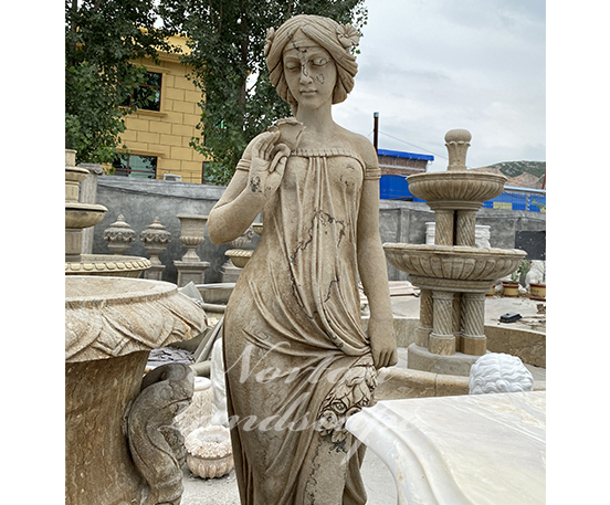 Antique marble woman statue