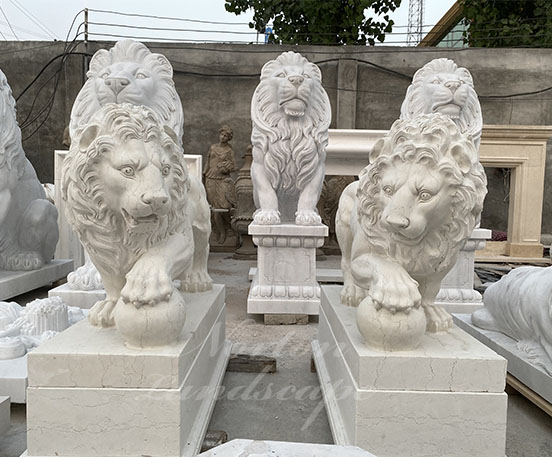 Marble stone lion statue