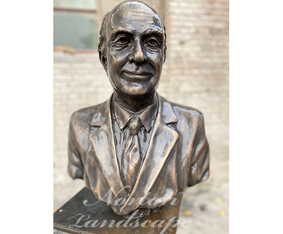 bronze man bust statue