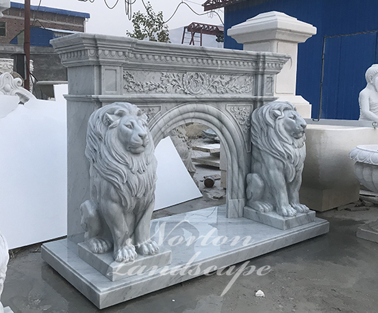 Carrara marble fireplace