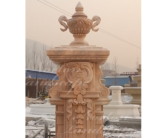 Antique square stone pillar