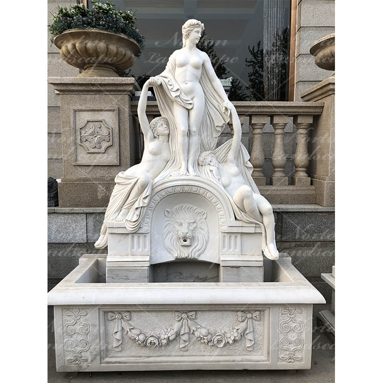 Nude lady marble wall fountain