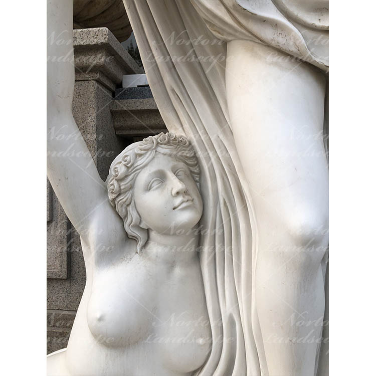 Nude lady marble wall fountain